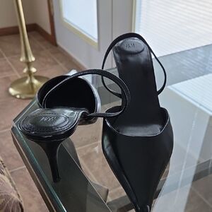 H&M Black Pointed Toe Slingback Heels